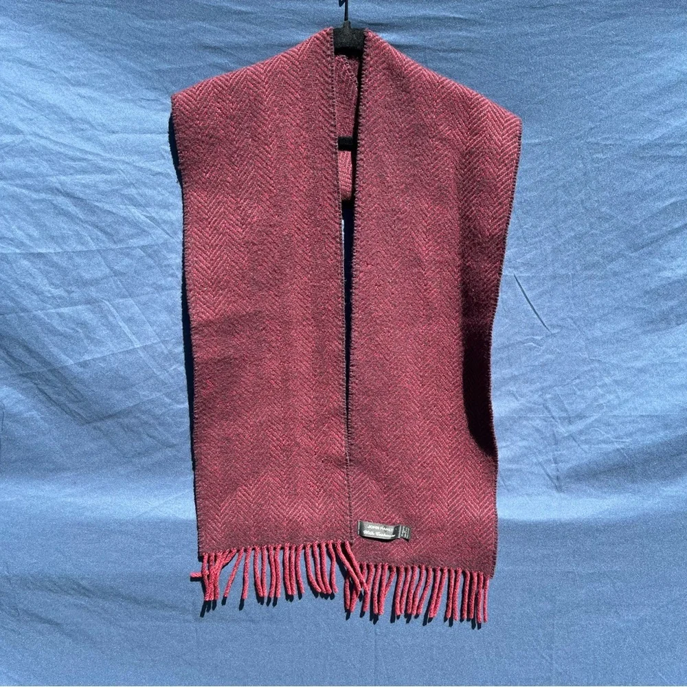 100% Natural Fibers Merino Wool & Cashmere Blend John Hanly Men’s Scarf Burgundy